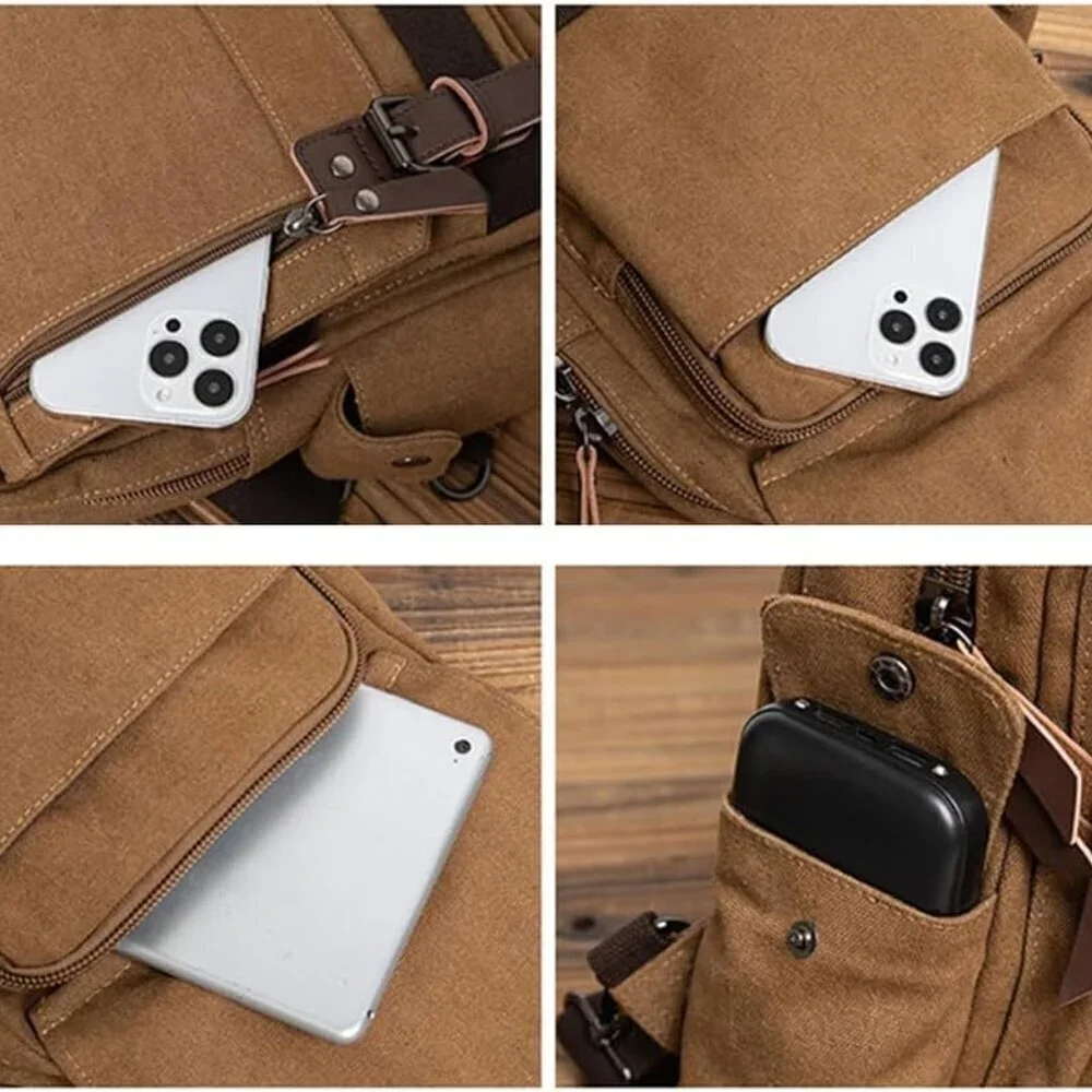 Canvas Sling Bag Small Crossbody Handbag for Daily Casual Storage